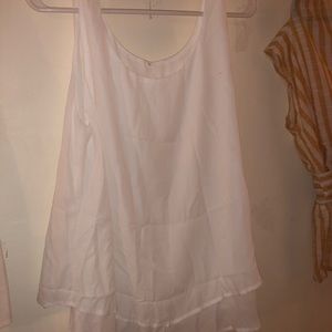 White flowy layered tank top